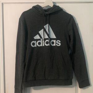 adidas Charcoal Gray Hoodie with White Logo